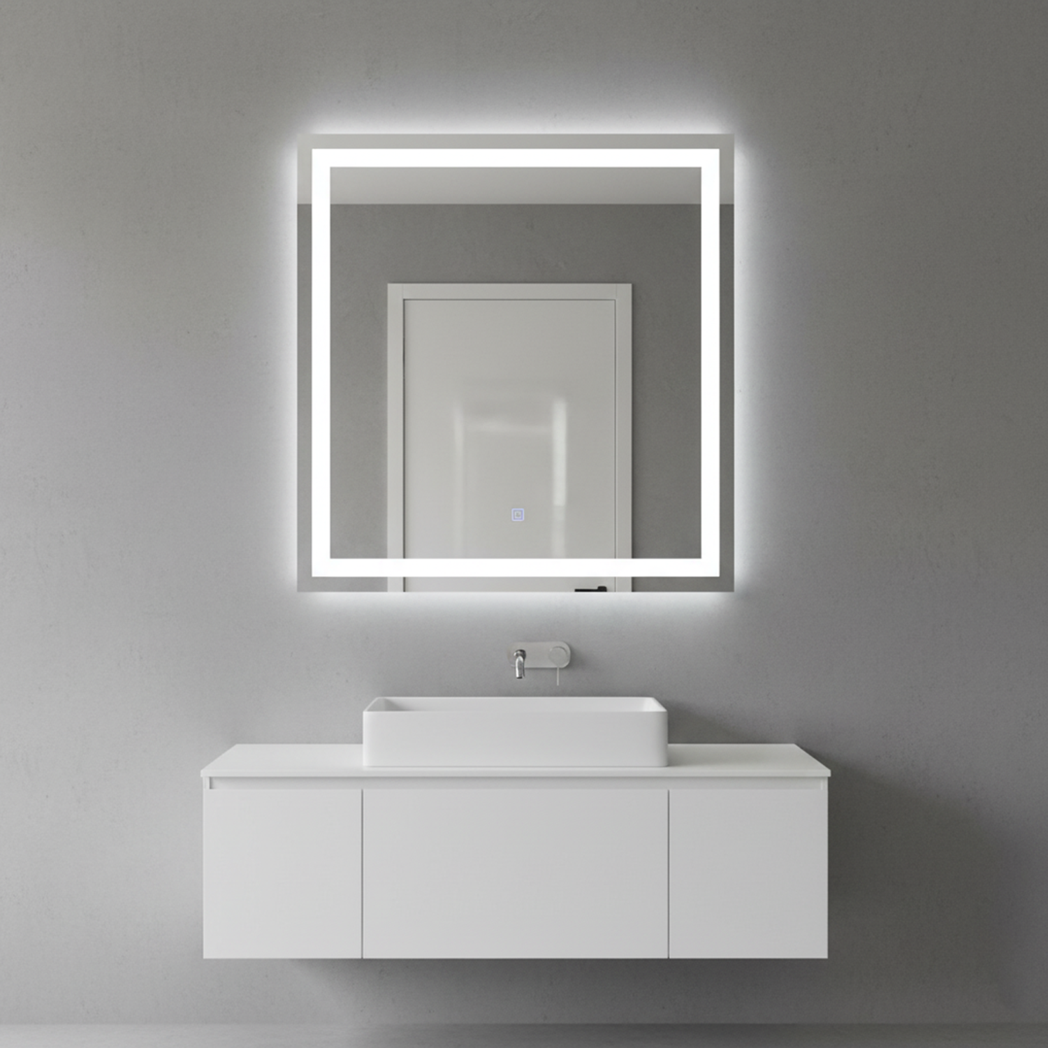 LED Square Mirror | LED Mirror For Walls | 24x24 Inch High Quality Mirror | Mirror For Bathroom & Washroom