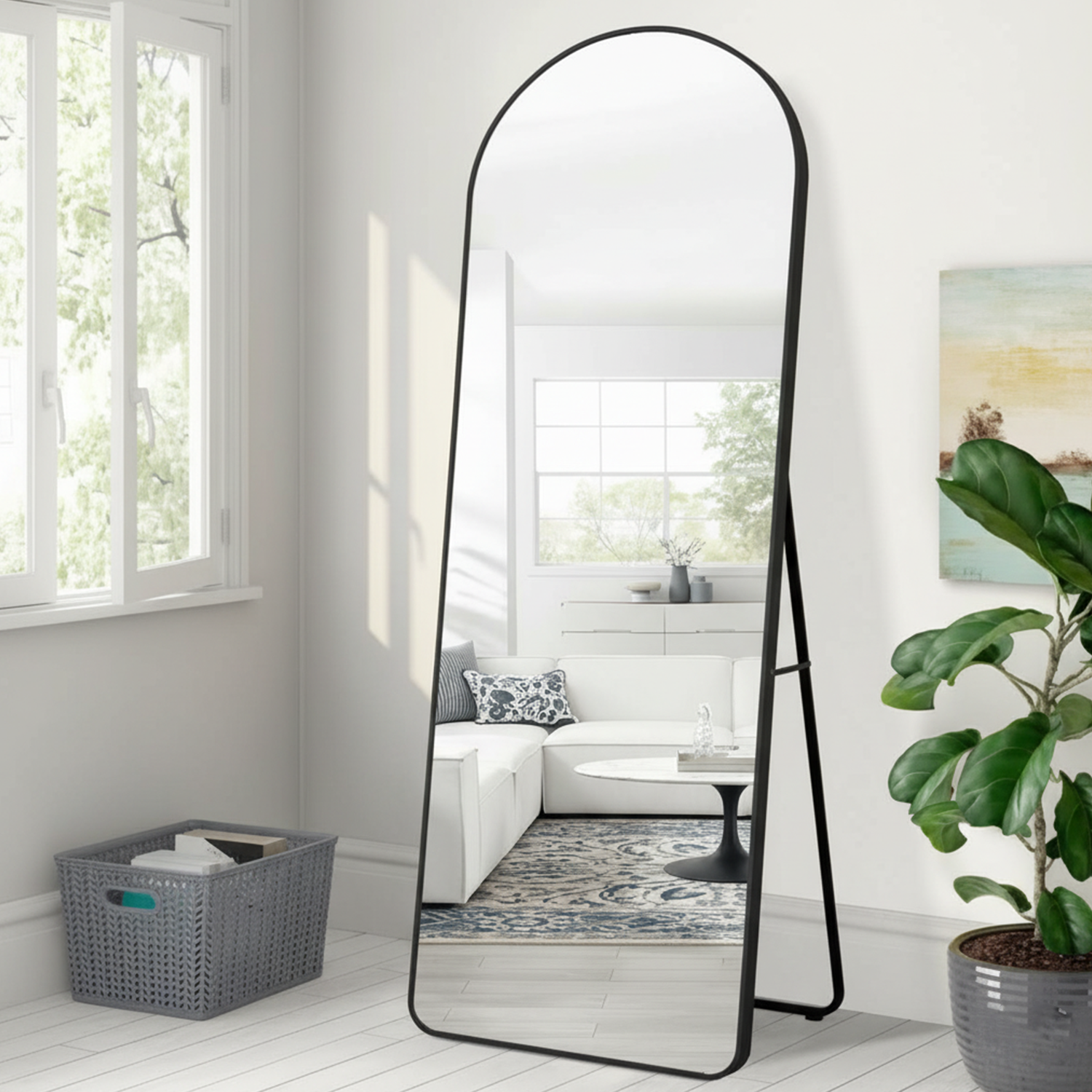 Large Floor Mirror | Elegant Standing Mirror For Home And Office Decor | 24x48 Inch High Quality Mirror | Mirror For Living Room & Bedroom