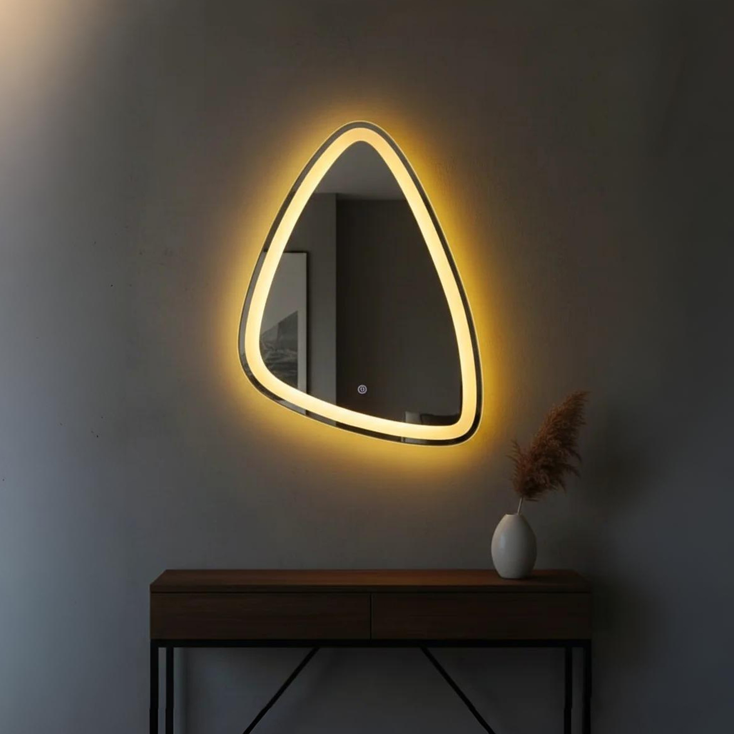 Fluid Freeform Yellow LED Mirror | LED Mirror For Walls | 75x75 Inch High Quality Mirror | Decorative Mirror For Living Room, Bedroom & Washroom