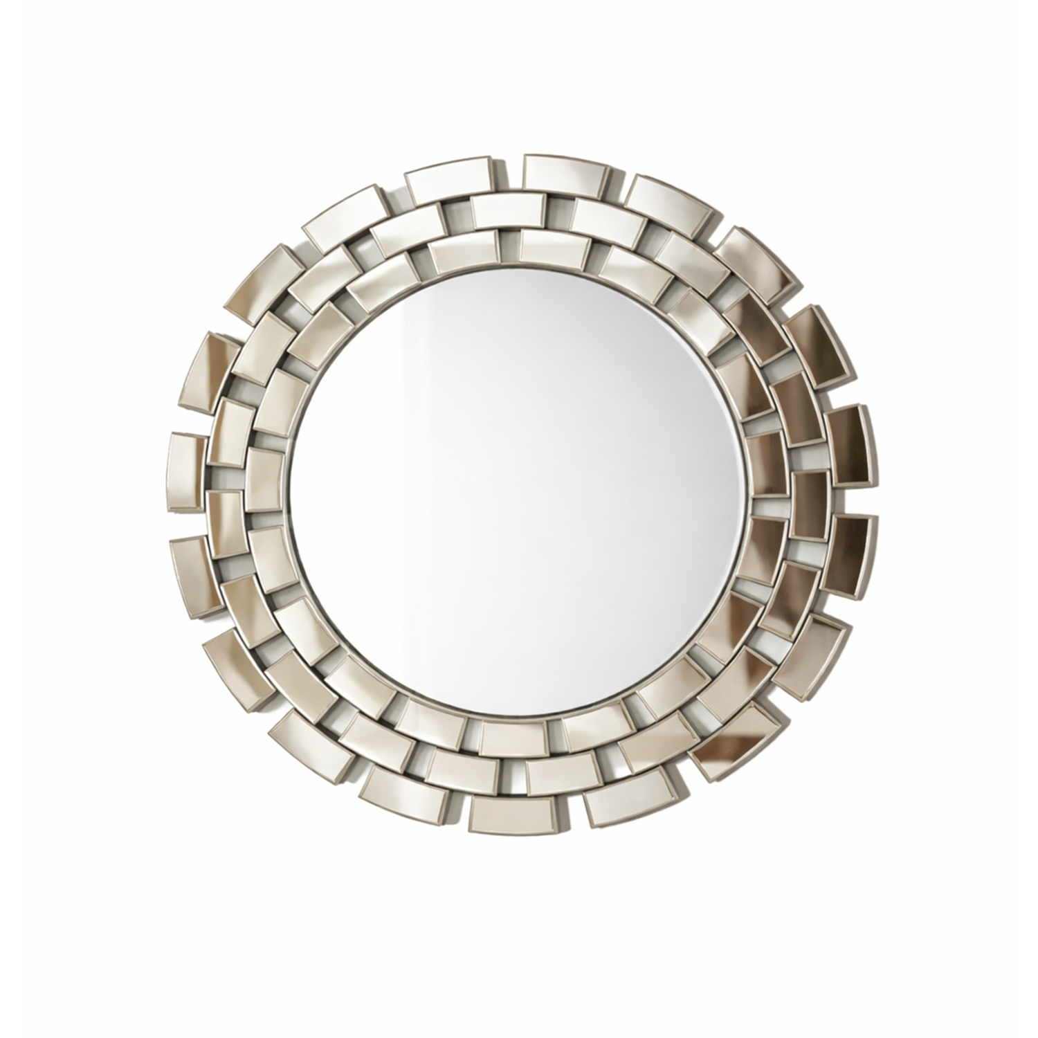 Round Mosaic Tile Mirror | Decorative Mirror For Walls | 24x24 Inch High Quality Mirror | Decorative Mirror For Living Room, Bedroom & Washroom