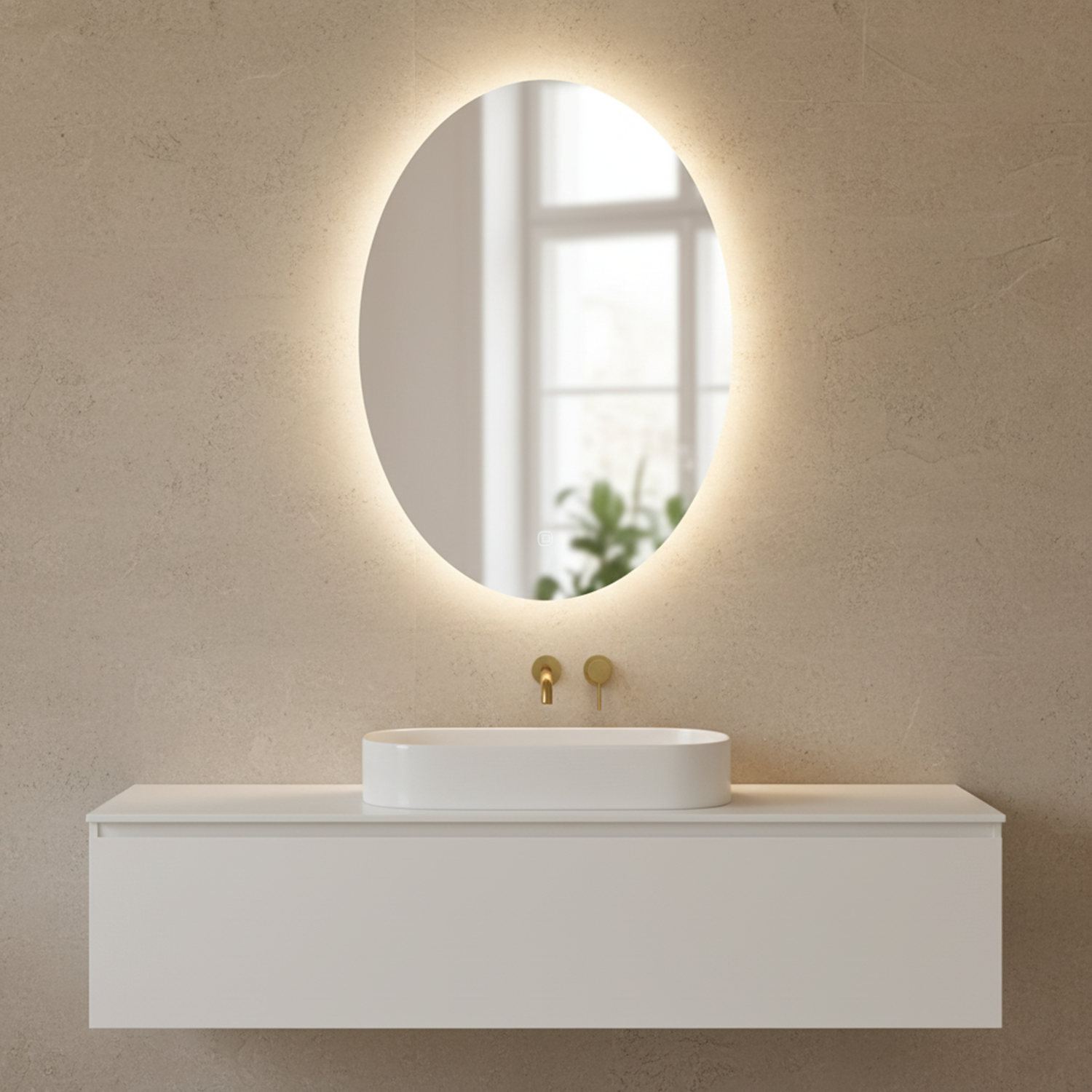 Sleek LED Oval Vertical Mirror | LED Mirror For Walls | 18x24 Inch High Quality Mirror | Mirror For Bathroom & Washroom