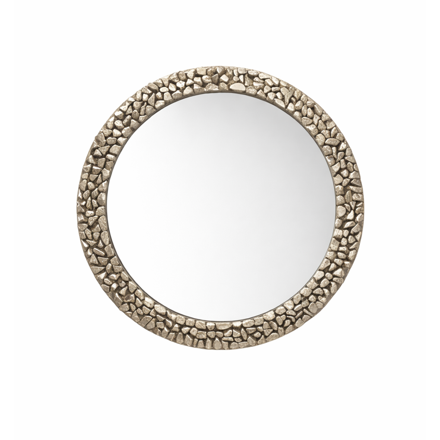 Round Mosaic Pebble Mirror | Decorative Mirror For Walls | 24x24 Inch High Quality Mirror | Decorative Mirror For Living Room, Bedroom & Washroom