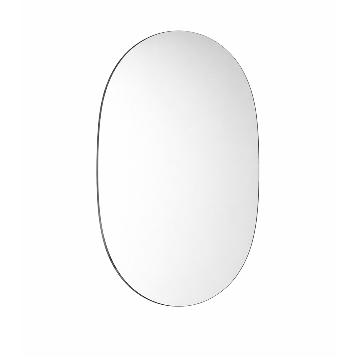 Frameless Vertical Oval Mirror | Decorative Mirror For Walls | 18x24 Inch High Quality Mirror | Mirror For Bathroom & Washroom