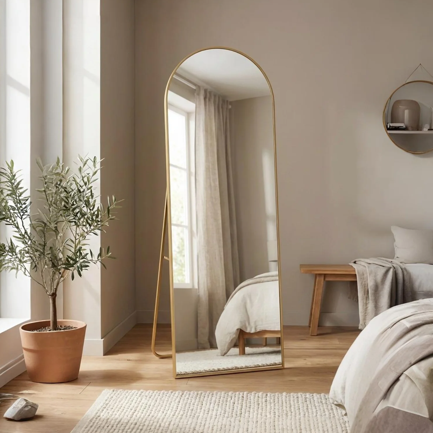 Classic Vertical Rounded Dressing Mirror | 24x48 Inch High Quality Mirror | Dressing Mirror For Vanity Vans, Makeup Rooms, Salons & Home Dressing Areas