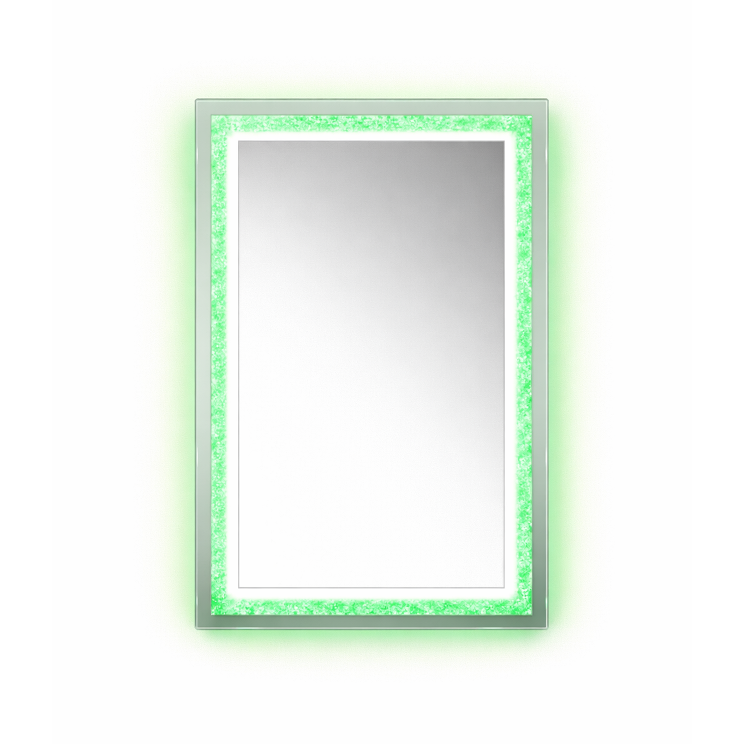 Rectangular Green LED Mirror | LED Mirror For Walls | 18x24 Inch High Quality Mirror | Mirror For Bathroom & Washroom