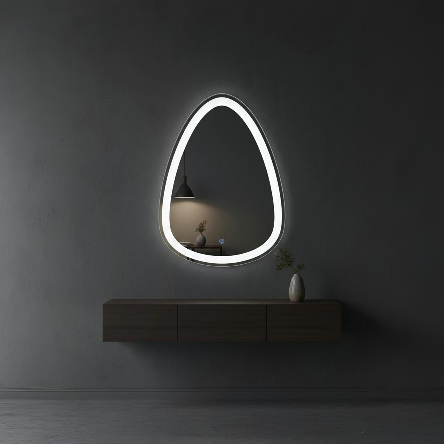 Teardrop LED Mirror | LED Mirror For Walls | 75x75 Inch High Quality Mirror | Decorative Mirror For Living Room, Bedroom & Washroom