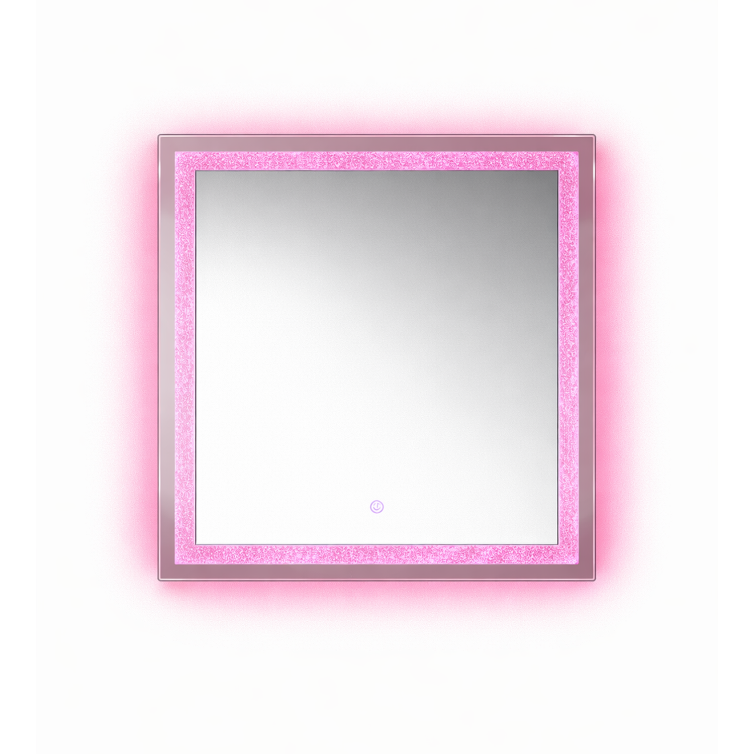 Square Shaped Pink LED Mirror | LED Mirror For Walls | 18x24 Inch High Quality Mirror | Mirror For Bathroom & Washroom