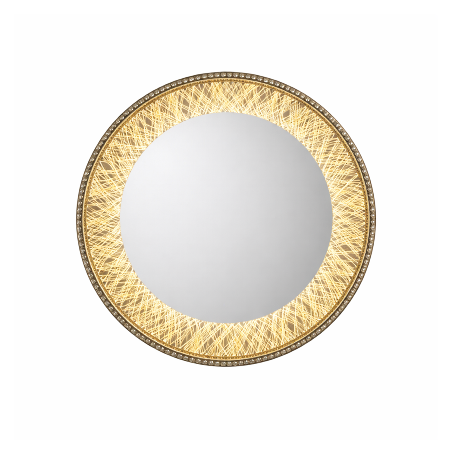 Bohemian LED Round Mirror | LED Mirror For Walls | 24x24 Inch High Quality Mirror | Decorative Mirror For Living Room, Bedroom & Washroom