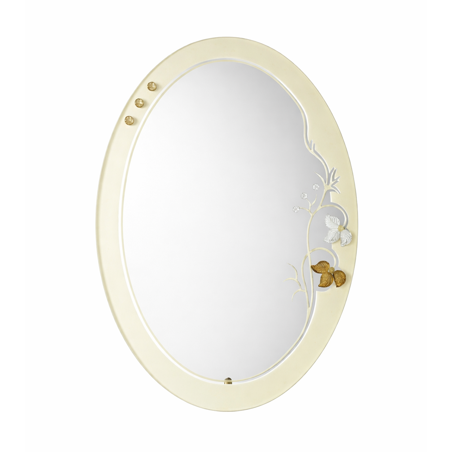 Floral Outline Mirror | Decorative Floral Mirror For Walls | 18x24 Inch High Quality Mirror | Floral Mirror For Living Room, Bedroom & Washroom