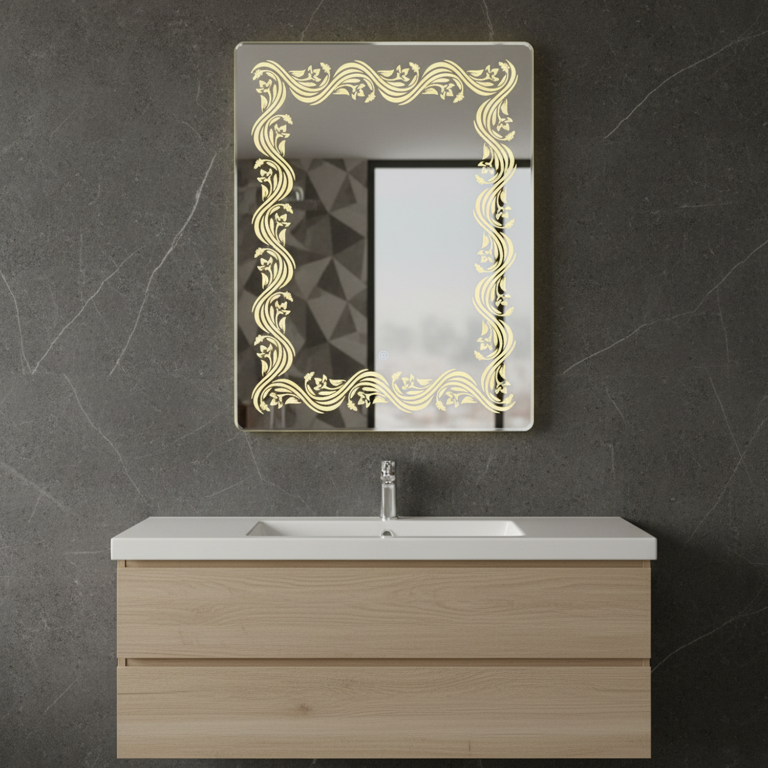 Sleek Rectangular Mirror | 18x24 Inch High Quality Mirror | Decorative Rectangular Mirror For Bathroom & Washroom