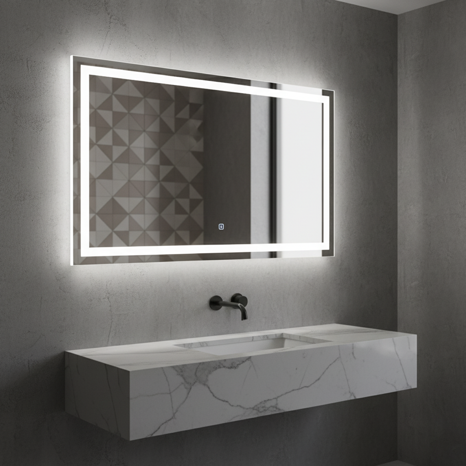 LED Rectangular Mirror | LED Mirror For Walls | 24x18 Inch High Quality Mirror | Mirror For Bathroom & Washroom
