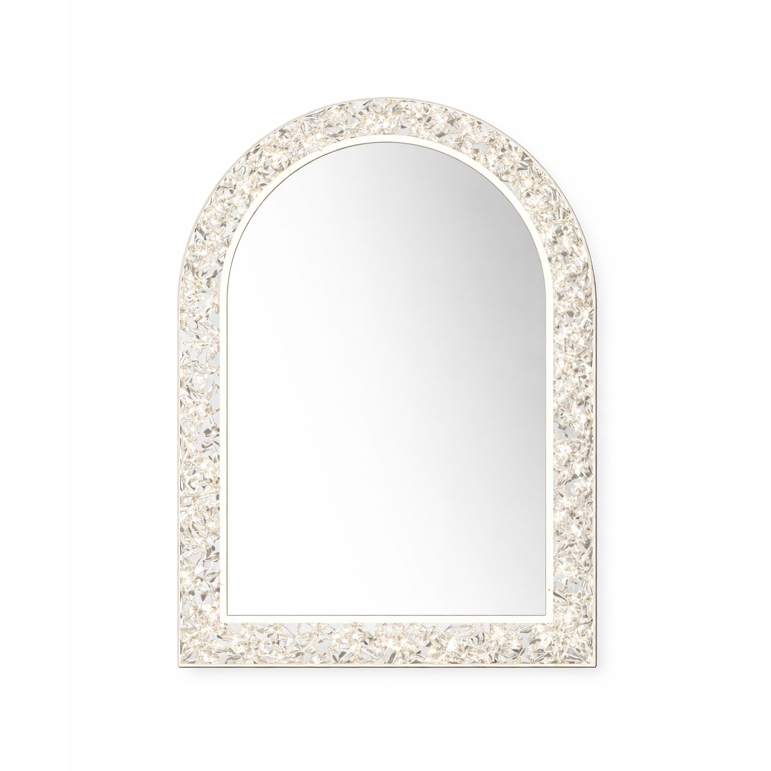 Roman Arched Crushed Diamond Crystal Mirror | Decorative Mirror For Walls | 18x24 Inch High Quality Mirror | Mirror For Bathroom & Washroom